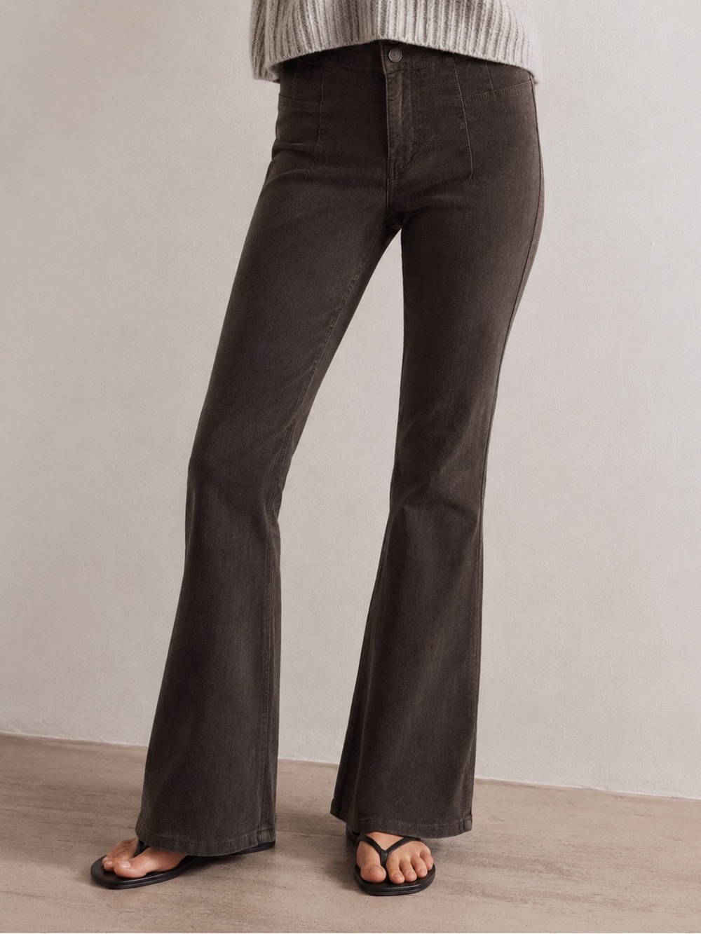 NWT Free People Women’s Brown Corduroy High Rise Flare Jayde Cord Pants Size 26